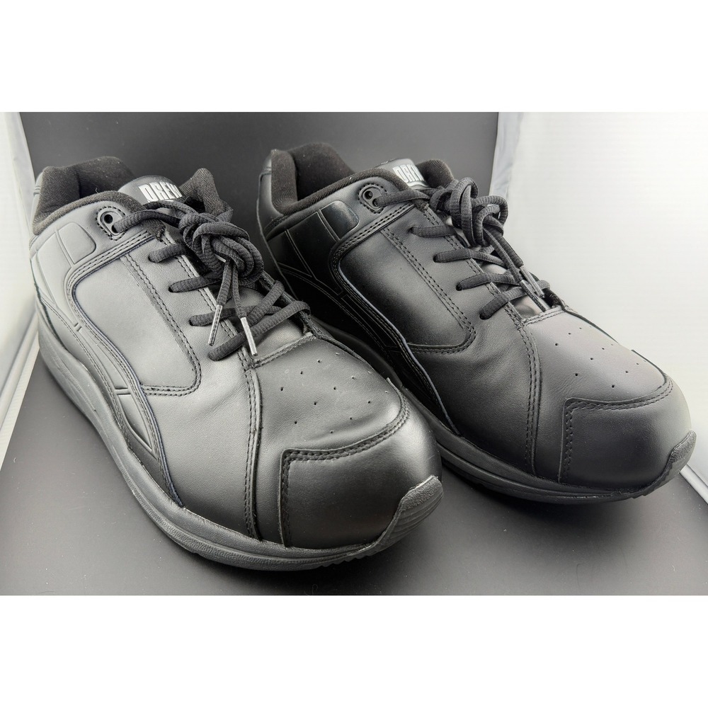 Drew Force Athletic Walking Shoes-Orthopedic, Black Leather 40960-14, Mens 11 6E